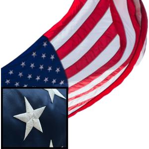 American Flag, 3x5 Ft, Extreme Heavy Duty 200D Pure Nylon, Double Sided, Outdoor Use, Embroidered, Extreme Weather, Full size US Flag with Free Pledge of Allegiance Cardstock - Nova Christian Brand