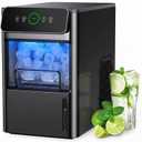 Silonn Ice Maker Coutertop - Portable Ice Cube Machine - 20lbs of Bullet Ice per Day, Makes Ice in 6 Minutes, Stainless Steel with Visible Water Level Window, Ideal for Kitchen, Office, and Camping