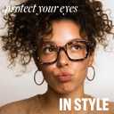 IBOANN Oversized Blue Light Glasses for Woman, Funky Fashion Glasses With Preppy Look, Reduce Screen Fatigue Computer Glasses