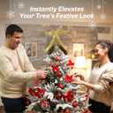 Large Glitter Gold Bow Christmas Tree Topper,9.4 Inch Metal Tree Topper,Gold Bow Christmas Decorations for Xmas Home Decor Holiday Party Indoor Outdoor Shop Office