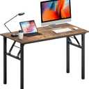 Need Office Computer Desk - 47.2L Sturdy and Heavy Duty Folding Laptop Table,Writing Table/Home Office Desk/Sewing Table,No Assembly Required,Rustic Brown AC5FB(120 * 60)