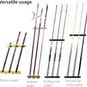 Vertical Katana Wall Mount Holder, Adjustable Samurai Sword Wall Hanger, Bamboo Slanted Display Rack for Wakizashi Ninja Tanto Spear Blade Collection, 3-slot