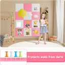 12Pcs Felt Bulletin Board, Upgraded Felt Wall Tiles with 48 Removable Adhesive Tabs & 30 Push Pins, Large Cork Boards for Walls, Perfect for Home, Office, School, DIY Vision Board