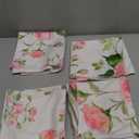 Pink Roses Throw Pillow Covers Blooming Natural Flower Bouquet Green Leaves Set of 4 Romantic Art Design Square Pillowcases for Bed Outdoor Couch Bedroom Patio Farmhouse Living Room 16x16 (Floral 7)