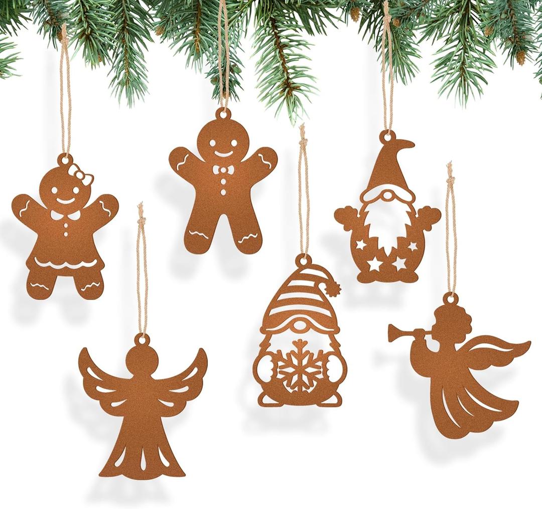 Gingerbread Christmas Decorations,Christmas Tree Ornaments,Xmas Tree Holiday Wedding Party Decorations with Hanging (Angel)