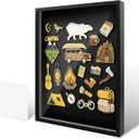 Pin Display Case, 12x16 Inches Enamel Display Frame, Pin Collection Display, Shadow Box for Wall Display, for Military-Medal Jewelry Brooch Collection