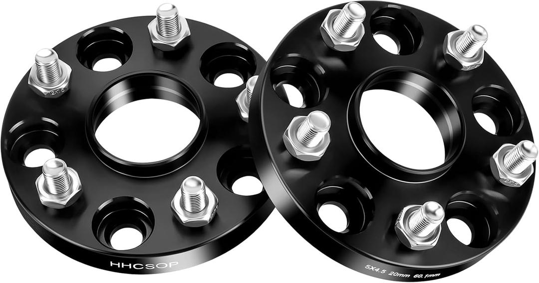 5x4.5 Wheel Spacers, 20mm 5 Lug Hub Centric Wheel Spacers for Toyota Camry Highlander RAV4, ES350, RX350, ES330, RX330, GS, TC, XB, 5x114.3 Wheel Adapters with M12x1.5 Studs 60.1mm Hub Bore, 2PCS (Black)