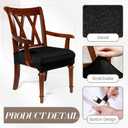 Havawish Large Dining Room Chair Seat Covers with Armrest Dining Chair Slip Covers Protectors(6 Pcs,Black)