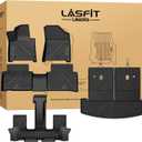 Lasfit Floor Mats & Backrest Mats & Cargo Mat for Hyundai Santa Fe Hybrid 2026 2025 2024 (Not Fit Gas), All Weather TPE Custom Fit Floor Liners with Full Set Car Mats & Trunk Mats Accessories, Black