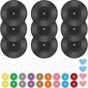 FACHPINT 9 PCS 12in vinyl records decor, blank vinyl records for indie hippie room decor, fake records for Music Party Studio Room Display Decor, blank records for wall aesthetic retro decor DIY