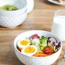 LE TAUCI Cereal bowls 26 oz, Ceramic Soup Bowl for Kitchen, Embossment Stoneware Bowl for Pho, Chip, Fruits, Salad, Noodle, Ramen, Suit For Housewarming - 6 Inch, Set of 4, Arctic white