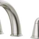 VXV Bathroom Faucet 3 Hole, 8 Inch Widespread Bathroom Sink Faucet for Lavatory Vanity with Pop-up Drain Brushed Nickel