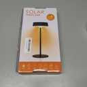 Solar Table Lamp, Waterproof Shower Lamp with 3 Color Dimmable, Rechargeable LED Lamp for Outdoor, Patio, Bedroom, Garden, Camping, Bathroom, (Black)