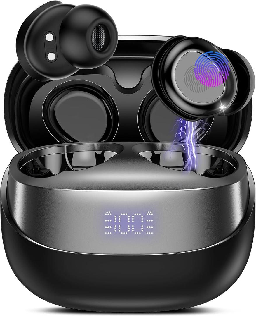 Sleep Earbuds Bluetooth 5.4 in Ear Light-Weight Headphones, Mini Sleep Headphones Small Design for Side Sleepers, 47H Playtime with Charging Case, Clear Calls Earphones, Inkiness