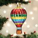 Old World Christmas Vibrant Hot Air Balloon Glass Blown Ornament for Christmas Tree, Handcrafted Holiday Decoration, Transportation Collection
