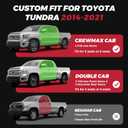 FREESOO Tundra Seat Covers 2014-2021 Full Set, Fit for Toyota Tundra Crewmax Cab, Custom Truck Seat Covers with Waterproof Faux Leather Black