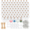 Bokon 25 Pack 1oz Plastic Mini Potion Bottles with Corks Spherical Small Sand Art jar Tiny Clear Ball Shape Liquor Bottles Bulk Wishing Vial for Birthday Halloween Party Favor DIY Crafts Gift