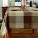 Rectangle Tablecloth Plaid Style Polyester Table Cloth Spillproof Dust-Proof Wrinkle Resistant Heavy Weight Table Cover for Kitchen Dinning Tabletop (Rectangle/Oblong, 52" x 70" (4-6 Seats),Taupe)