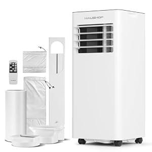 HAUSHOF 10, 000 BTU Portable Air Conditioners for Rooms up to 430 Sq. Ft, 3-in-1 AC Unit with Cooling, Fan & Dehumidifier, Quiet Operation, Remote Control, 24H Timer, LED Display & Window Kit Included