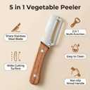 NEW Premium Vegetable Peeler with Wooden Handle and Bottle Opener: 2-in-1 Stainless Steel Kitchen Tool for Fruit Apple Potato Pumpkin Papaya (2Pcs)