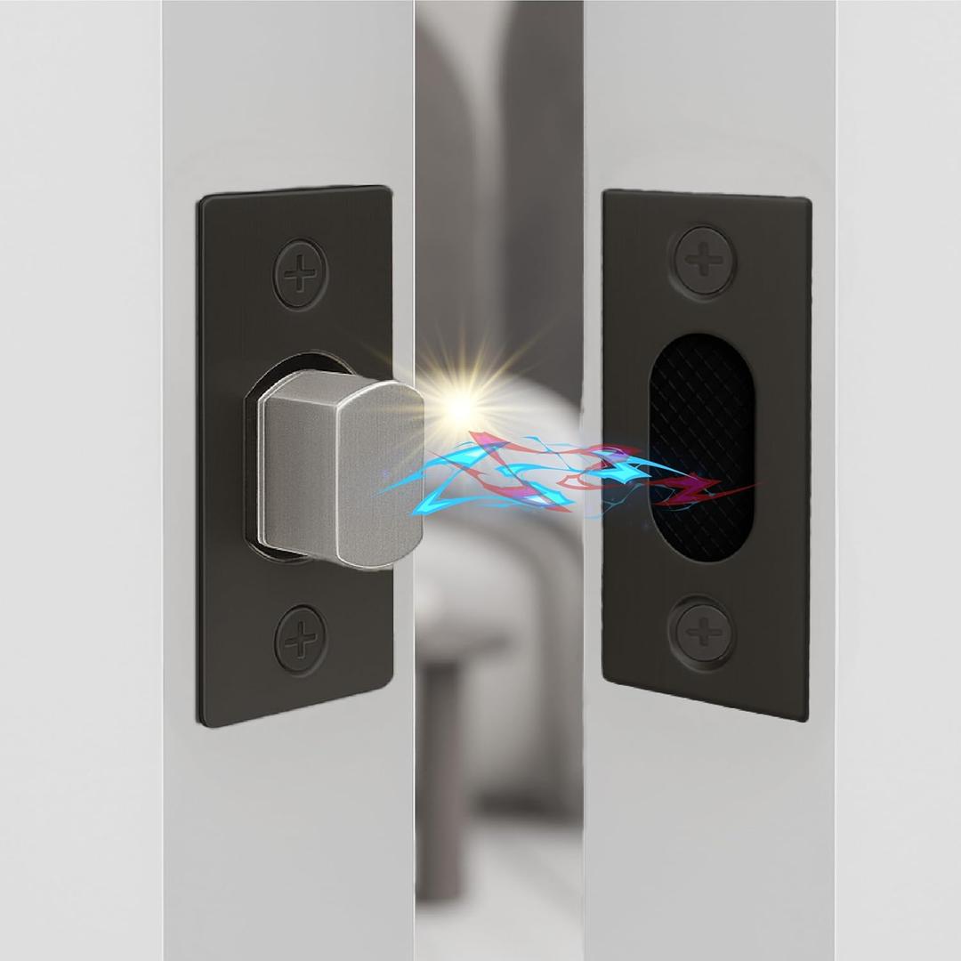 Mega Handles Magnetic Tubular Door Latch - Magnetic Exterior Door Latch, Standard Door Latch Replacement Suitable Only with Square Spindle for Most Brands - Matte Black