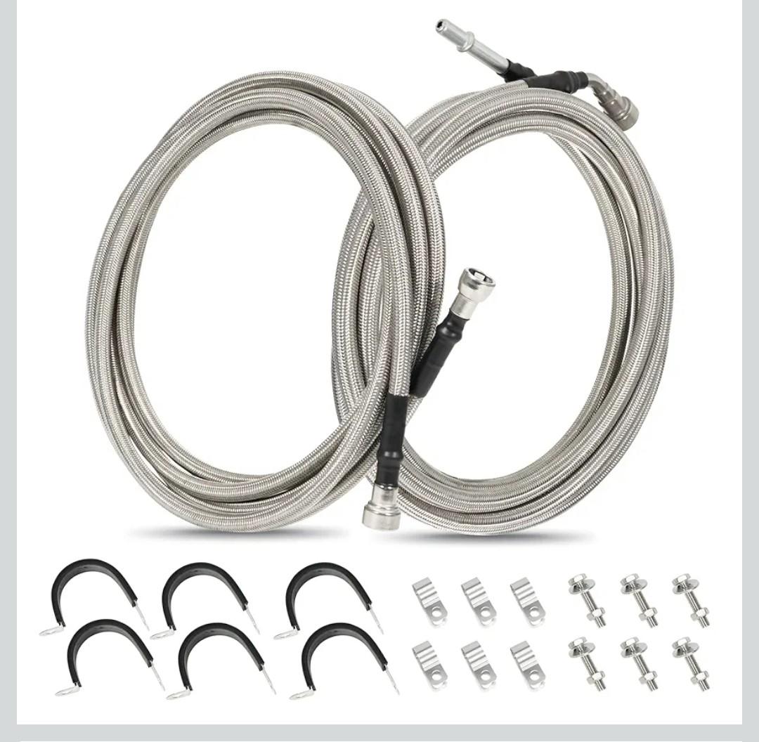 Fuel Line Kit Fit for Chevy HHR, 2006-11|Cobalt, 2005-10|Pontiac G5, 2006-10|Saturn Ion, 2003-07 - Replace 2.2L/2.4L QFF0015SS Upgraded with Stainless Steel Braided Fuel Line-Quick Fix