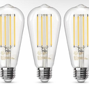 TJOY Edison Light Bulbs 60W Equivalent, Dimmable Vintage LED Light Bulbs, E26 Medium Base, Warm White 2700K, ST58, 8W, 800LM, 80+ CRI, Antique Decorative Filament LED Bulb, Clear Glass, 3Pack