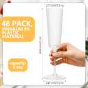 Jingmore 48 Pcs Plastic Ribbed Champagne Flutes With Stem, 6.4 oz Clear Vintage Disposable Champagne Glasses for Wedding Birthday Anniversary (Clear)