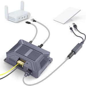 XLTTYWL Starlink Mini Poe Injector & Splitter, 150W 3 in 1 GigE Passive & ESD Protection Mini Starlink 12v with USB & Type-C Power Output and DC Step UP Converter DC 9-36V/200W