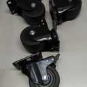 W B D WEIBIDA 4-inch Heavy Duty Plate Swivel Caster Wheel, Low Gravity Center Design Black Caster Wheels with Brake Load Capacity 7000lb, Durable & Quiet & Sturdy Nylon Wheels for Industrial, Set of 4