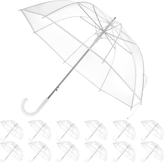 Clear Bubble Umbrella Wedding - 1 Pack Transparent Dome Umbrellas, Windproof POE Rain Umbrella Bulk, 35.4" Large Clear Umbrellas for Wedding Photography, Bride Groom & Outdoor Events