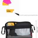 Video Accessories Organizer Pouch with Clear Window, 900D PU Utility Bag for Camera Accessories, Cable Storage, Battery Case, Small Tool Bag with Carabiner & ID Labels, for Travel Filming