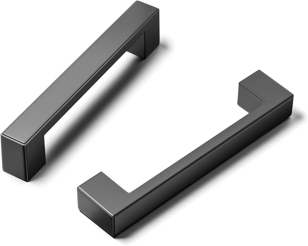 Cobbe 3-3/4 Inch (96mm) Thickened Solid Pulls for Cabinet Handles - 25 Pack Matte Black Cabinet Pulls -Modern pulls are Suitable for cabinets, Drawers, bookcases, chests of Drawers (3-3/4" hole center spacing)