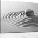 BJYCHG Zen Pictures for Bathroom Black White and Gray Bathroom Wall Art Zen Stone and Sand Canvas Prints Still Life Artwork for Spa Room Decor Frame (12L x 18W)