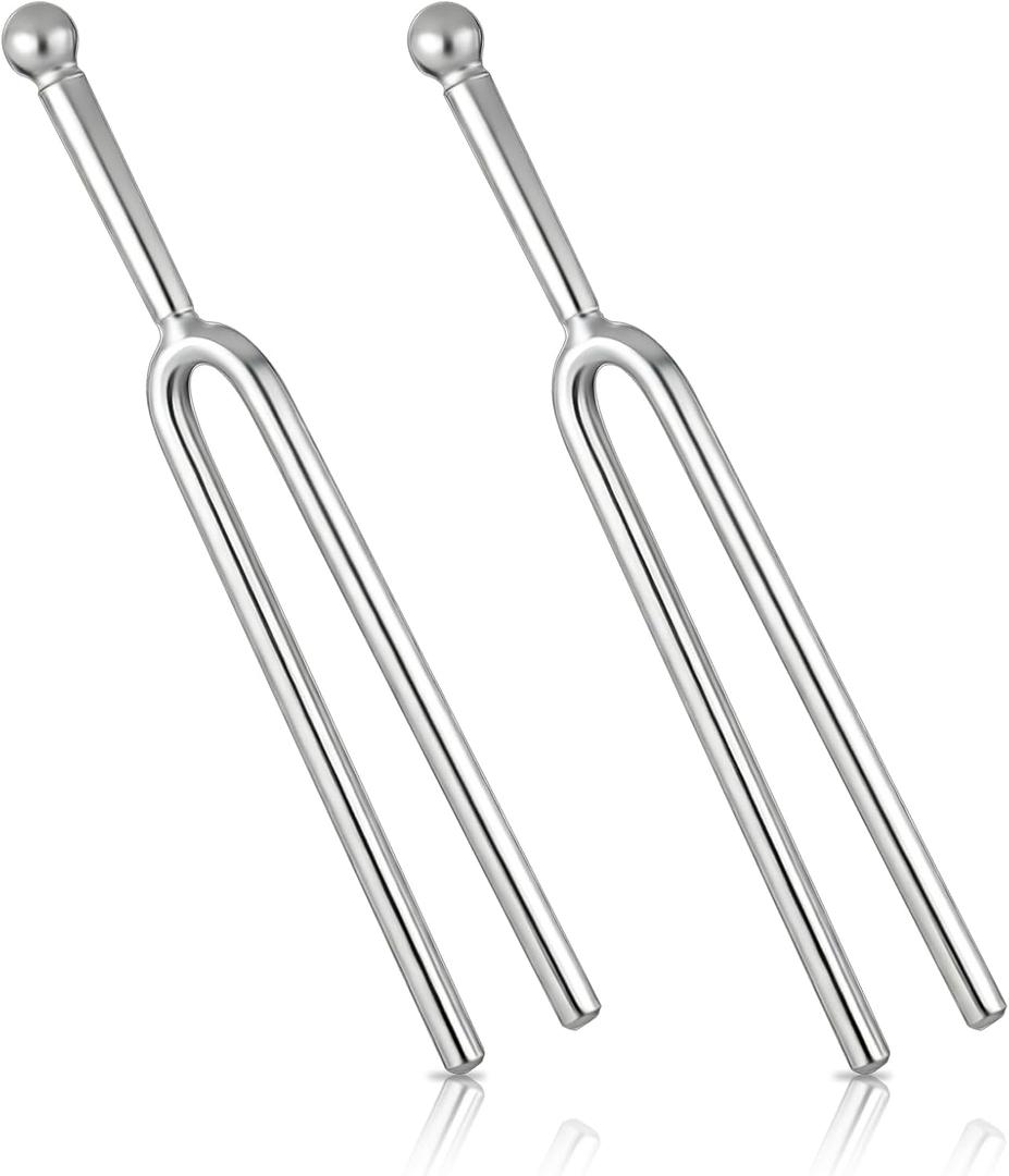 2 Pcs Tuning Fork 440 Hz, Standard a Tuning, Tunings Forks for Healing, Stainless Steel Tuner Tone Tool Device Musical Instrument for Guitar, Violin, Piano, Spa Aromatherapy
