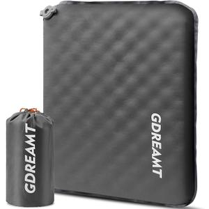 Inflatable Seat Cushion, Self-Inflating Memory Foam Stadium Seats Cushion Portable Camping Air-Foam Sitting Pad for Travel Airplane Car Bleachers Backpacking Office, Lightweight & Compact