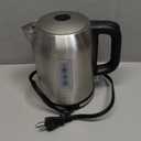 Amazon Basics Electric Kettle, Tea Kettle & Water Boiler with Auto Shut-Off, Boil Dry Protection, Strix Thermostat, BPA-Free, 1500W, 1.1Qt (1L), Stainless Steel, New Model, Black & Silver