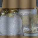 Goodluck 600 Pieces Gold Disposable Plates for 100 Guests, Plastic Plates for Party, Dinnerware Set of 100 Dinner and 100 Dessert Plates, 100 Spoons, 100 Forks, 100 Knives, 100 Cups