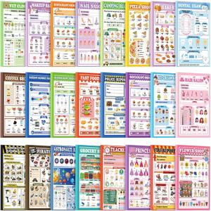 Eaasty Kids Pretend Play Notepads 4 x 6 Inch Playtime Pads for Kids 40 Pages Pretend Notebooks Imaginative Role for Toddlers(24 Pack,Mixed)