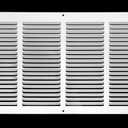 HVAC Premium 20'' x 8'' [Duct Opening] Flat Stamped Steel Return Air Grille - Sidewall and Ceiling - HVAC Vent Duct Cover - White [Outer Dimensions: 21.75''w X 9.75''h]