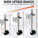 YOMILINK 2000 lbs Trailer Jack with Dual Wheel, Heavy Duty Swivel Boat Jack, 12" Lift, Bolt-on Tongue Trailer Jacks for RV Boat Trailers, Silver