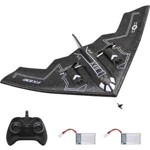 fisca RC Airplane Remote Control B-2 Spirit Stealth Bomber Plane, 2.4Ghz 2CH Foam Drone Ready to Fly Aircraft Toy for Kids and Adults