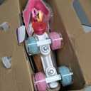 LIKU Quad Roller Skates for Girls and Women with All Wheel Light Up, Indoor/Outdoor Lace-Up Fun Illuminating Roller Skate for Kid (Shiny, 1-2)