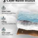 KingCamp Large Camping Blanket with Sherpa Lining, Packable Down Alternative Puffy Printed Wearable Blanket with Snap Buttons, Warm Weatherproof Quilt for Outdoor Travel (79" L x 57" W, Cyan)