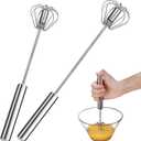 Egg Whisk,2 Pack Stainless Steel Home Kitchen Tool, Hand Easy Whisk Egg Beater Manual Mixer Blender for Whisking, Beating & Stirring (14 Inch and 10 Inch)