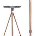 Foldable Cane with Seat for Seniors - Non-Adjustable Lightweight Walking Stick Chair, Portable Folding Cane Chair with Ergonomic Handle & Anti-Slip Base, Durable Aluminum Mobility Aid (Light Gold)