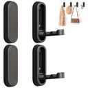 4Pcs Foldable Wall Hooks, Zinc Alloy Folding Hook Black, Heavy Duty Folding Coat Hooks Wall Mounted for Hanging Coat Towels Bags Keys (Black, 4 Pack)
