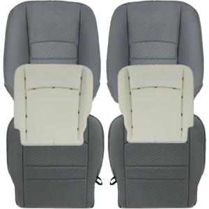 SecosAutoparts Driver & Passenger Side Bottom & Top Lean Back & Foam Cushion Replacement Cloth Seat Cover Gray Compatible with Dodge Ram 1500 2500 3500 4500 5500 2013 2014 2015 2016 2017 2018