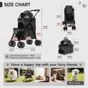 YYW Double Pet Stroller Foldable 2 Carriages Lockable Wheels Black