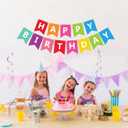 Fecedy Colorful Happy Birthday Banner Bunting Pre-Strung No DIY for Birthday Party Decorations (Multi)